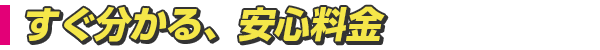 すぐ分かる、安心料金