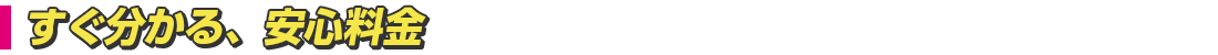 すぐ分かる、安心料金